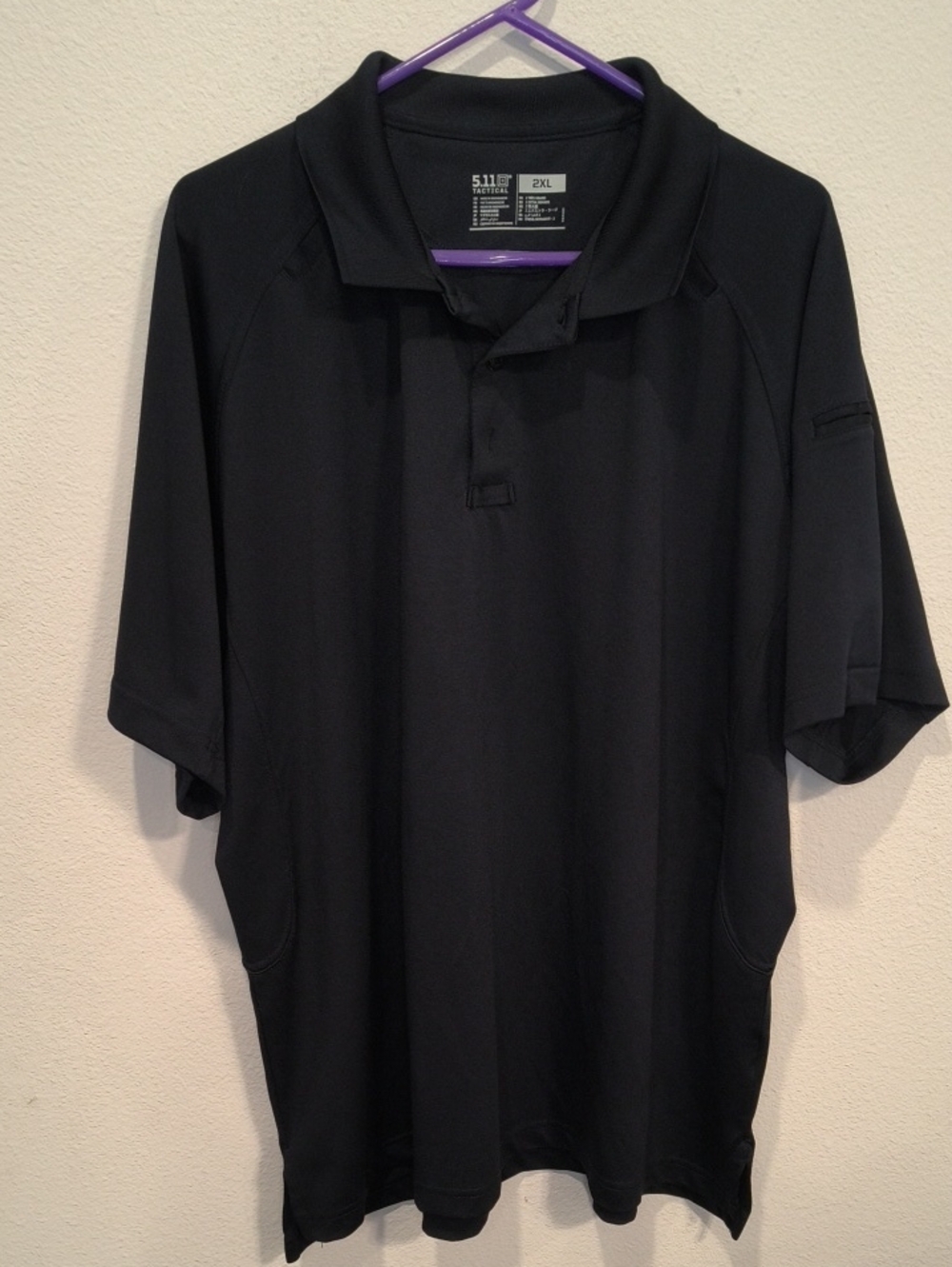 5.11 Tactical Black Performance Polo - Short Sleeve 2 XL